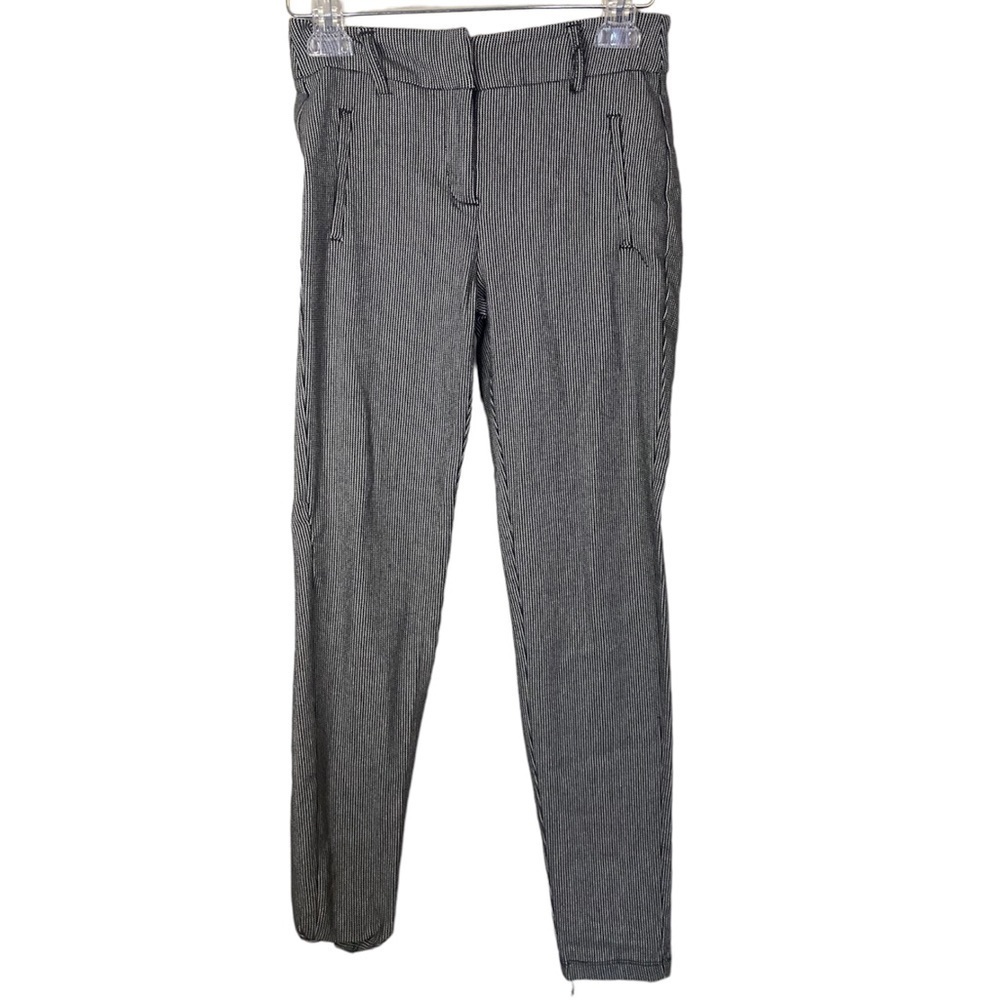 Stella Luce Black White Plaid Clasp Career Job Skinny Leg Pants